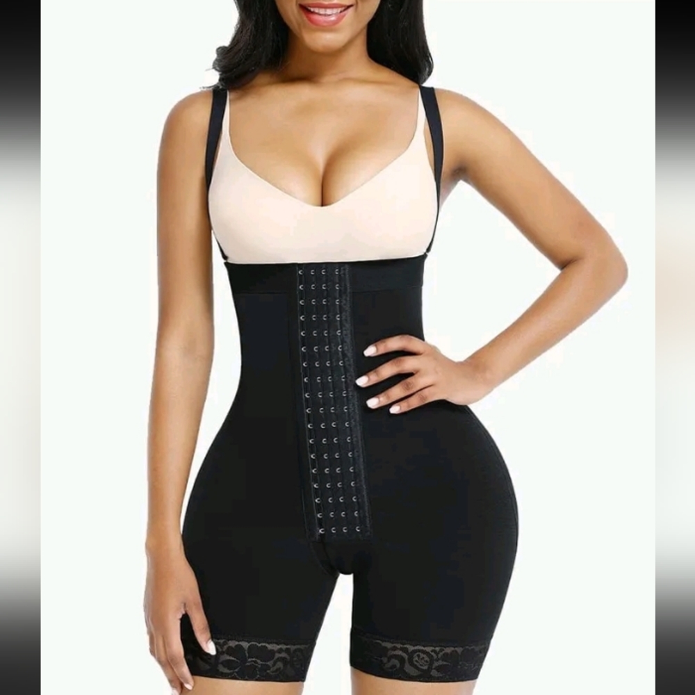 New 2XL Extra Firm Tummy-Control Open Bust Slimming Body Shaper Black